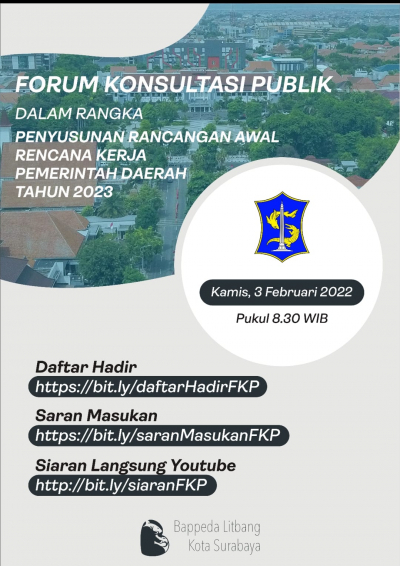 Forum Konsultasi Publik Rancangan Awal RKPD Kota Surabaya Tahun 2023